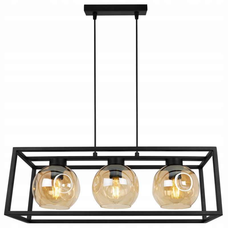 Lampa sufitowa wisząca Light Home LH Rio Cage 3x E27 60W miodowy 1szt