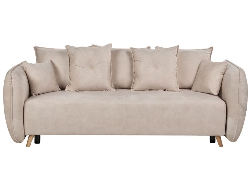 Sofa rozkładana Vallanes Kremowy Welur 1 szt.