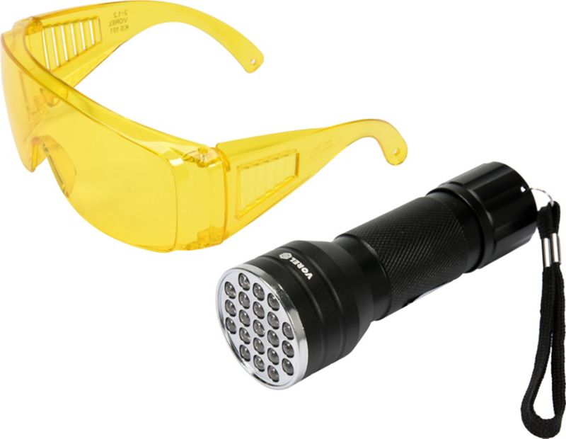 Zestaw Vorel latarka UV 21 LED i okulary