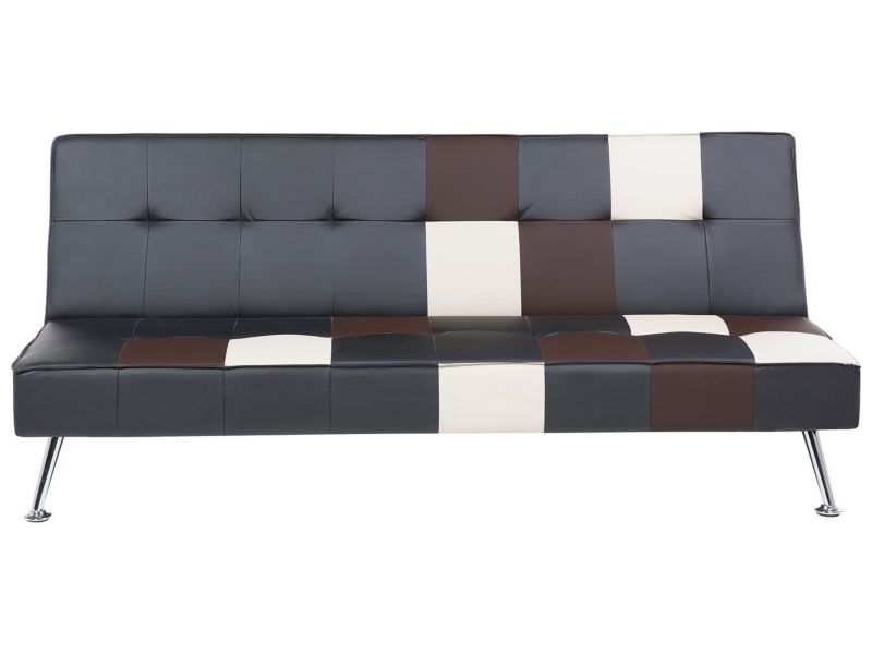 Sofa rozkładana Olsker Czarny Ekoskóra 1 szt.