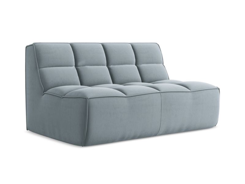 Modułowa sofa 2-osobowa Makamii Kalai z tkaniny welwetowej 160x93 cm jasny niebieski 1 szt.