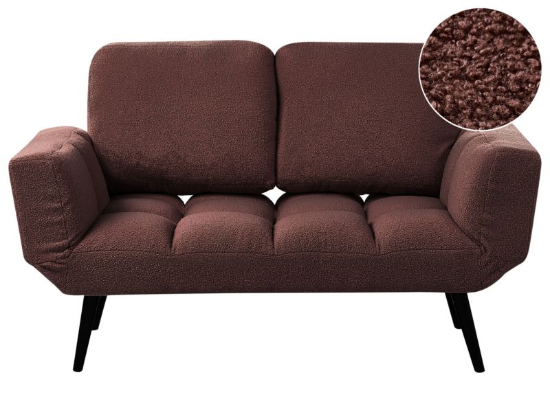 Sofa rozkładana Brekke Brązowy Boucle 1 szt.