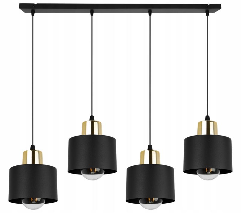 Lampa sufitowa wisząca Light Home LH Panta 4x E27 60W czarny/złoty 1szt.