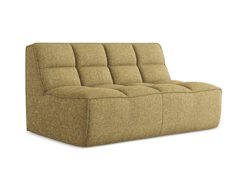 Modułowa sofa 2-osobowa Makamii Kalai z tkaniny strukturalnej 160x93 cm musztardowy 1 szt.