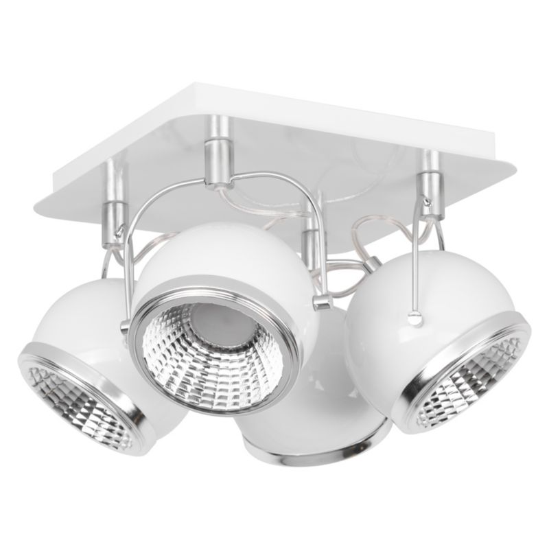 Lampa Sufitowa SPOT Light 4xGU10 LED 6W Elegancka Biel w Klasycznym Stylu, Polski Producent, 1 szt.