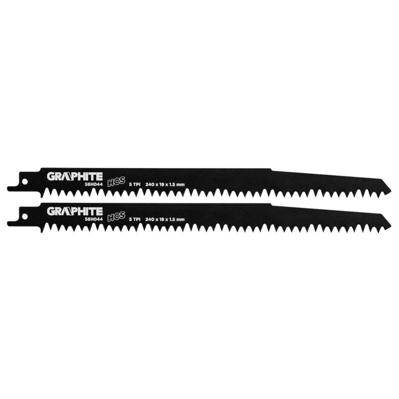 Brzeszczoty do piły szablastej GRAPHITE HCS, 240 x 19 x 1.5 mm, 5TPI 1 kpl