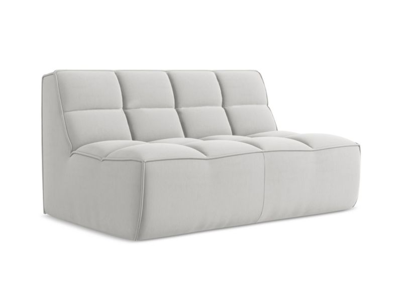 Modułowa sofa 2-osobowa Makamii Kalai z tkaniny welwetowej 160x93 cm srebrny 1 szt.