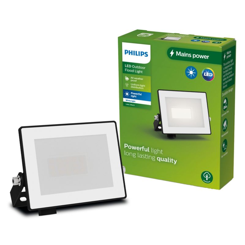 Naświetlacz LED Philips Lampa Reflektor 10W 950lm 3000K IP65 Czarny 1 szt.