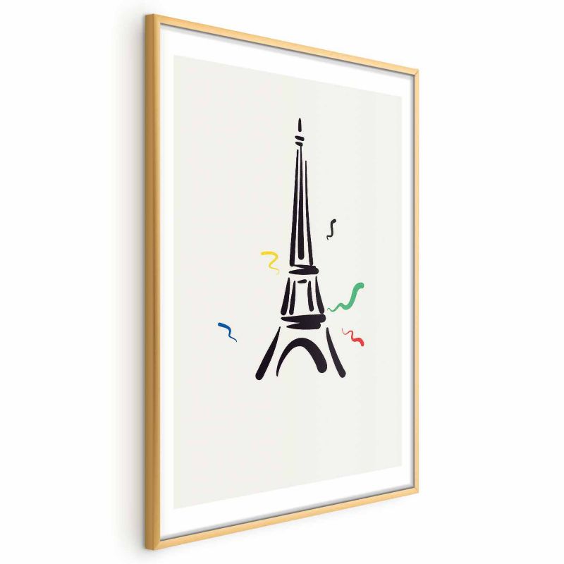 Plakat Artgeist Wieża Eiffla 21x30 cm z ramą złotą 1 szt