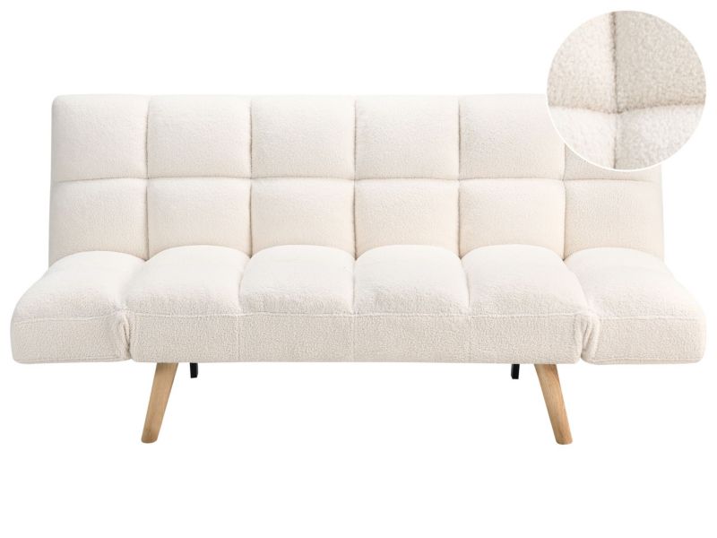 Sofa rozkładana Biały Boucle 1 szt.