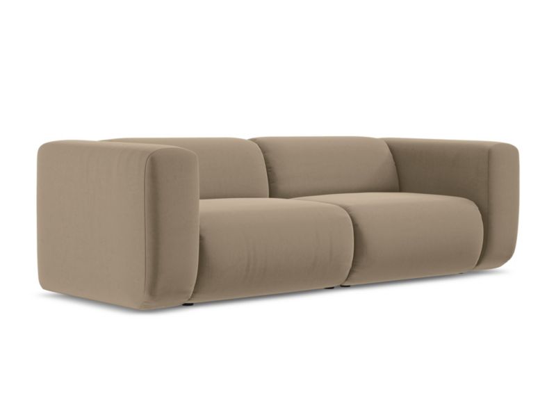 3-osobowa kanapa modułowa Makamii Ekahi z tkaniny welwetowej 228x89 cm jasny beż 1 szt.