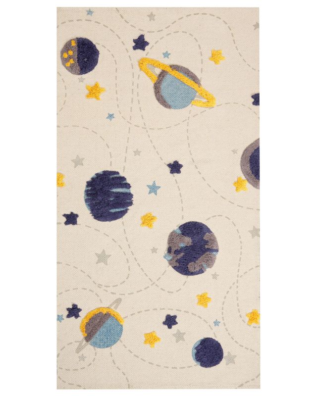 Dywan dziecięcy bawełniany motyw galaktyki 80 x 150 cm wielokolorowy Langsa 1 szt.