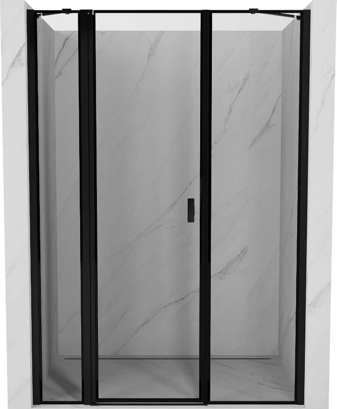 Drzwi prysznicowe Mexen Mist czarne 145 cm lewa strona 1 szt
