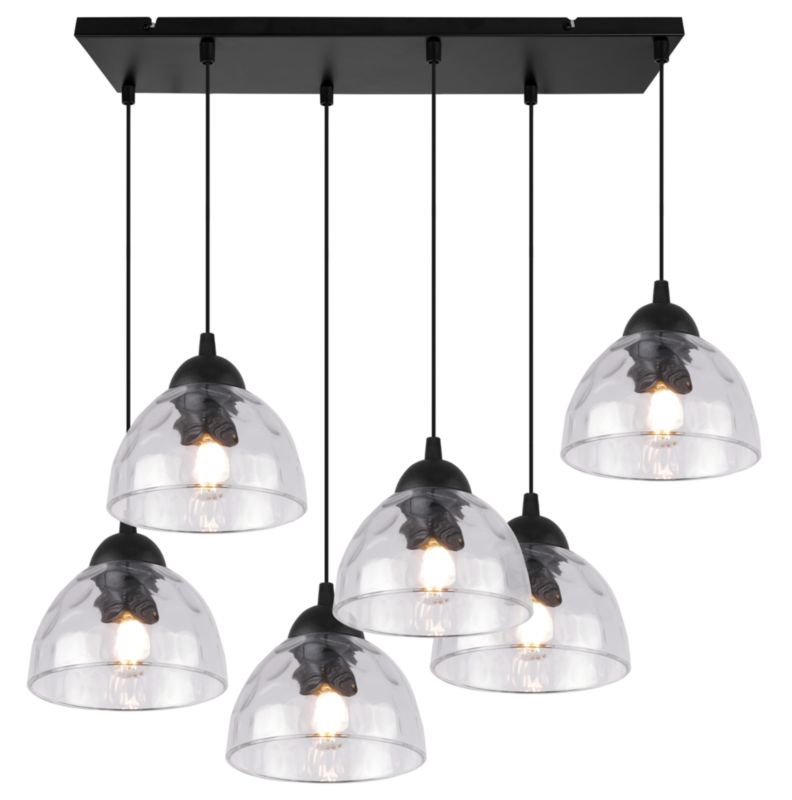 Lampa sufitowa wisząca Light Home LH Venice 6x E27 60W klosz bezbarwny 1szt.