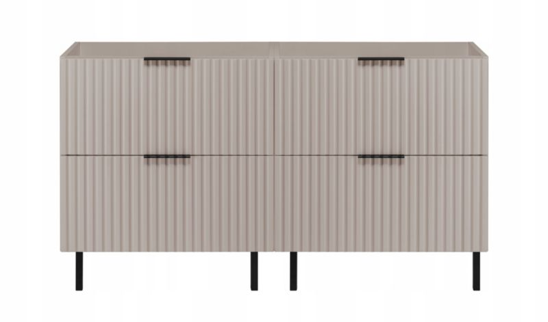 Szafka łazienkowa Furnidea 120 cm kaszmir ryflowana z nóżkami FLOW 1 szt.