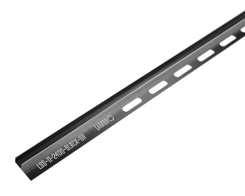 Llistwa brodzikowa ścienna do szkła lewa LSS Lambro czarny mat 240cm 1 szt.
