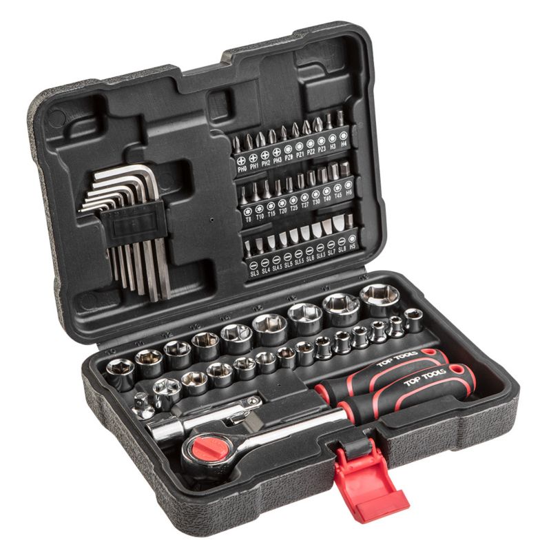 Klucze nasadowe Top Tools 1/4", 3/8", 63 szt. 1 kpl