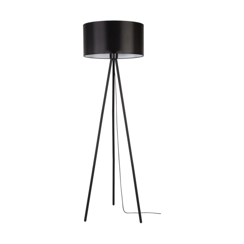 Lampa Podłogowa SPOT Light 1xE27 Max.40W Industrialne Połączenie Czerni z Czarną Tkaniną, Polski Producent 1 szt.