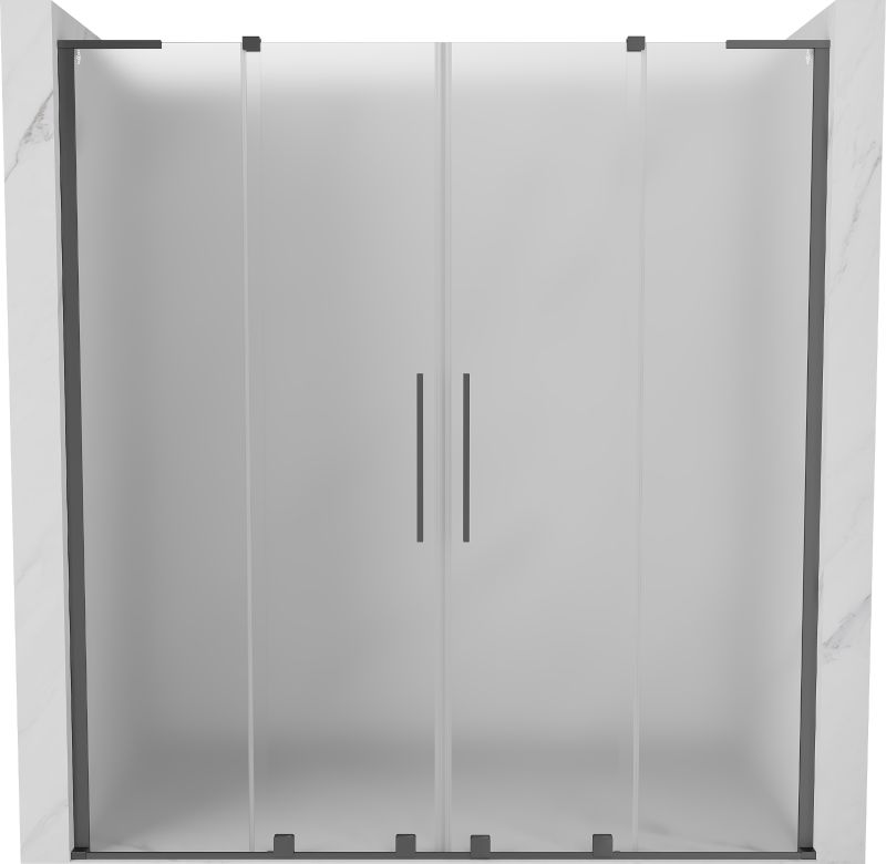 Drzwi prysznicowe rozsuwane Mexen Velar L szron/gun metal 200x200 cm 1 szt.