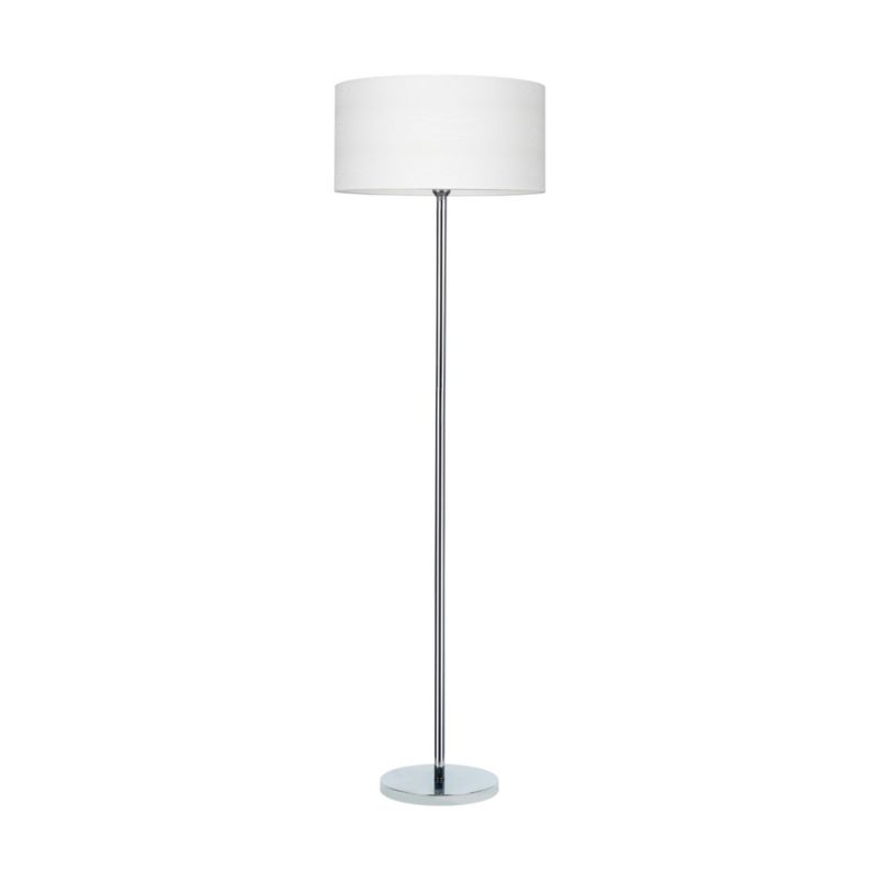 Lampa Podłogowa SPOT Light 1xE27 Max.60W Połączenie Chromu z Tkaniną z Wzorem w Drewno, Polski Producent, 1 szt.