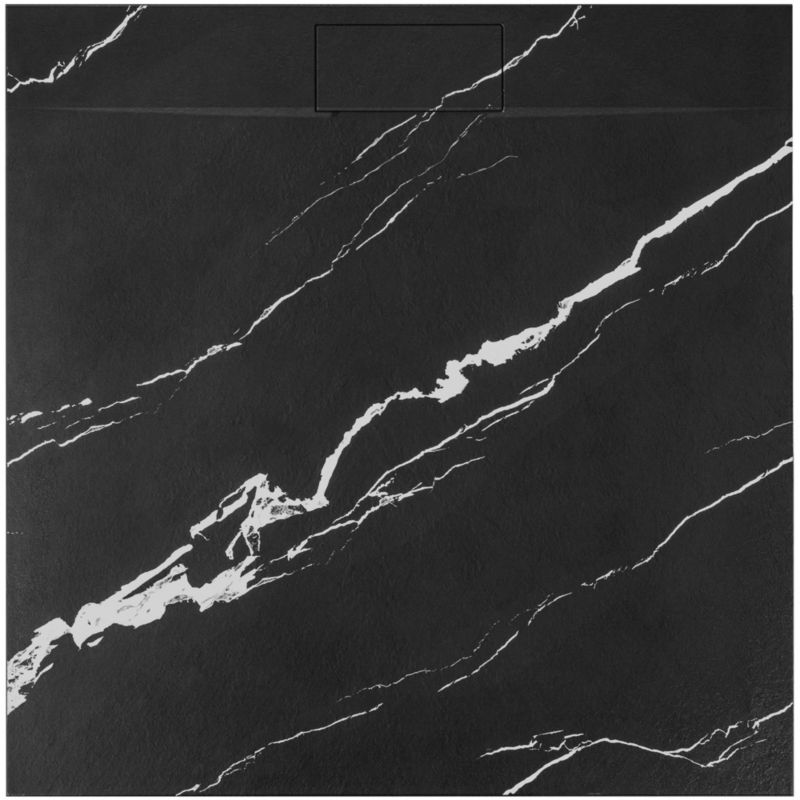 Brodzik Prysznicowy Rea Bazalt Carrara 90X90 Czarny 1 Szt