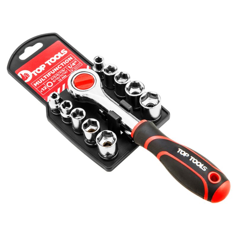 Klucze nasadowe Top Tools 1/4", zestaw 12 szt. 1 kpl