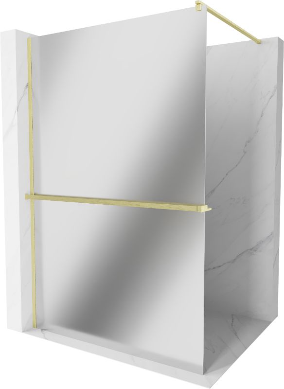 Ścianka prysznicowa walk-in Mexen Kioto+ złota szczotkowana 120x200 cm 800-120-121-55-50 1 szt.