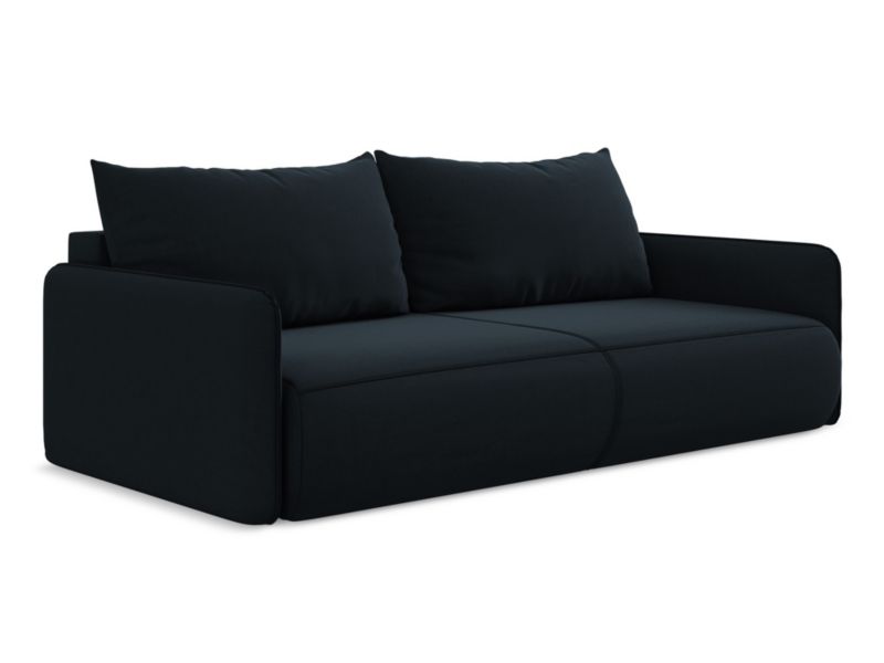 Kanapa 3-osobowa z funkcją spania Makamii Nanea z tkaniny welwetowej 216x105 cm królewski niebieski 1 szt.