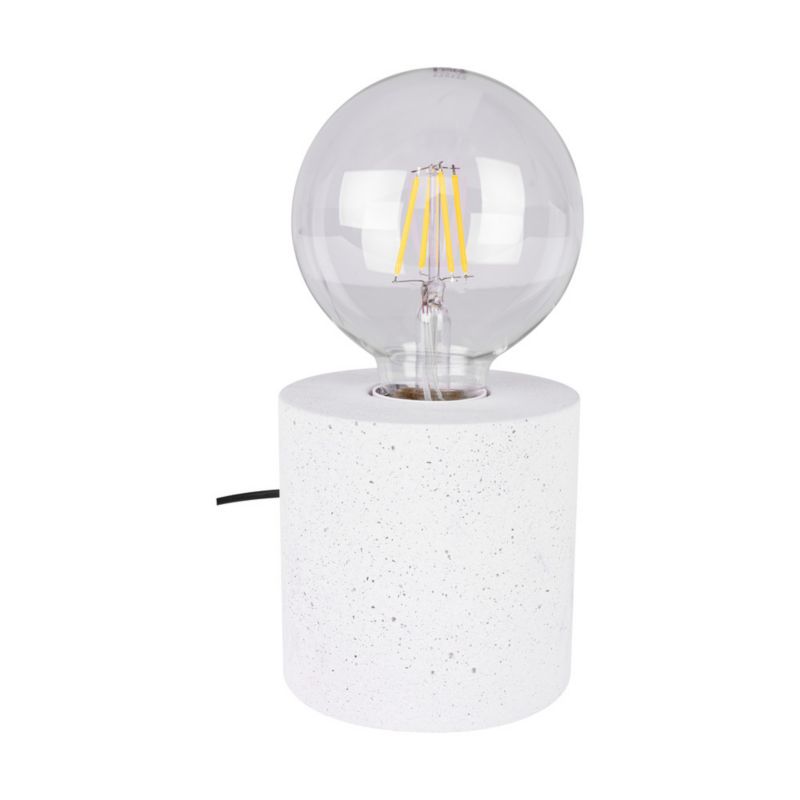 Lampa Stołowa SPOT Light Round 1xE27 Max.25W Subtelny Biały Beton, Polski Producent, 1szt.