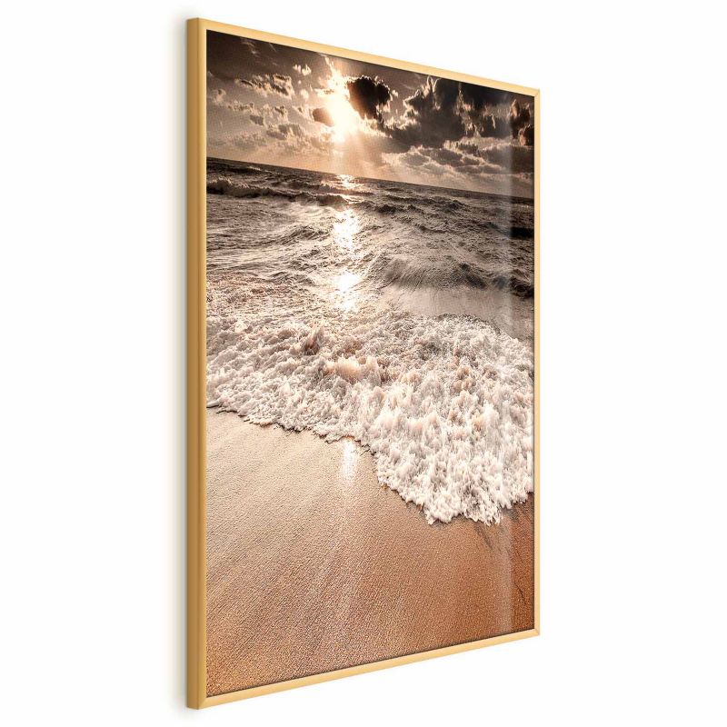 Plakat Artgeist Przestrzeń fal 60x90 cm z ramą złotą 1 szt