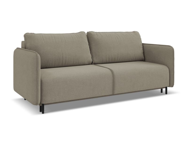 Kanapa 3-osobowa z funkcją spania Makamii Luana z tkaniny strukturalnej 226x92 cm ciemny beż 1 szt.