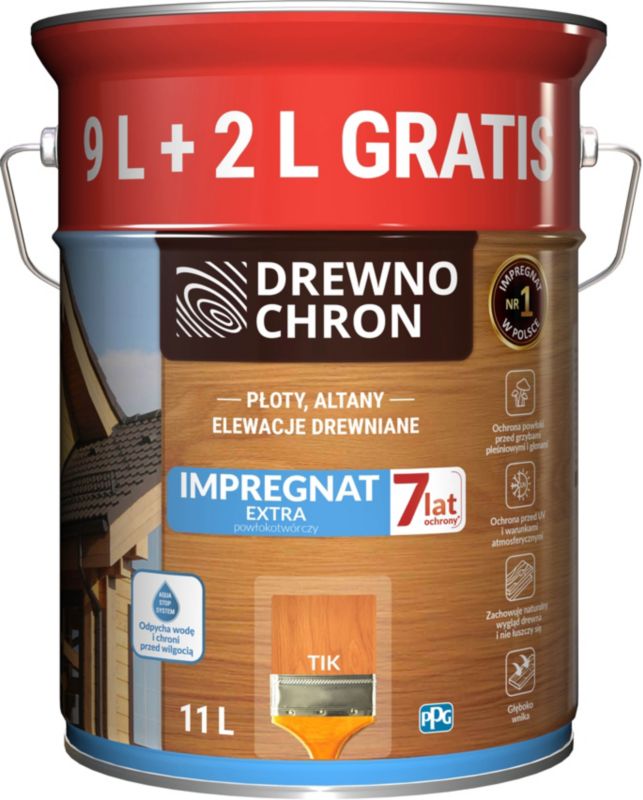 Impregnat Drewnochron Extra 9 l + 2 l tik