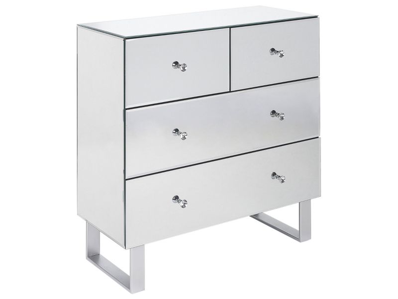 Komoda 5 szuflad Nesle 80 cm Srebrny 1 szt.