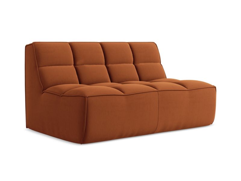 Modułowa sofa 2-osobowa Makamii Kalai z tkaniny welwetowej 160x93 cm terakota 1 szt.