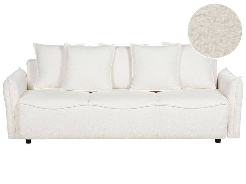 Sofa rozkładana Krama Biały Boucle 1 szt.