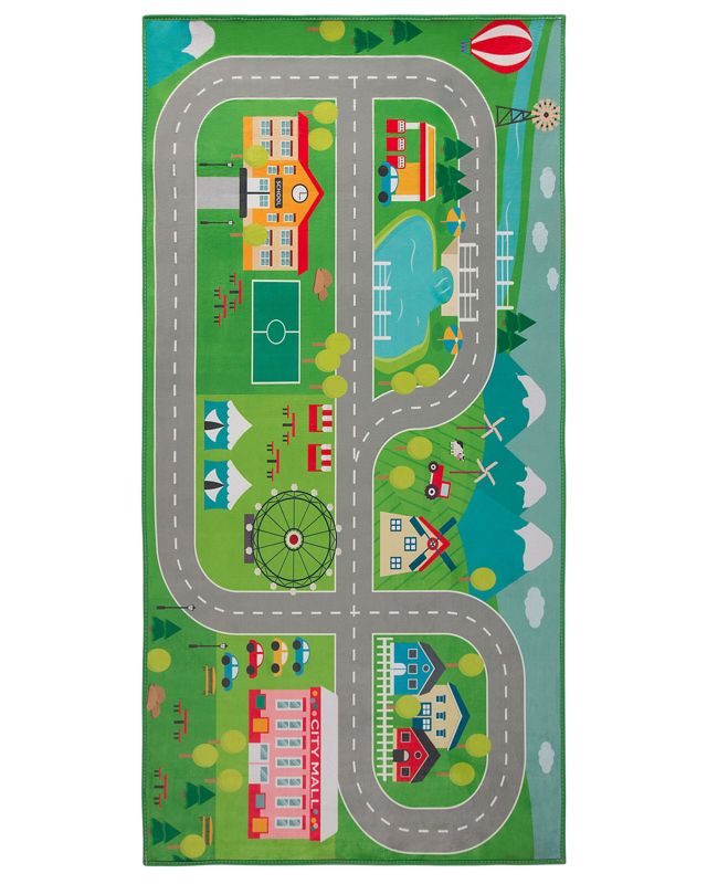 Dywan dziecięcy nadruk z miastem 80 x 150 cm Seben 1 szt.