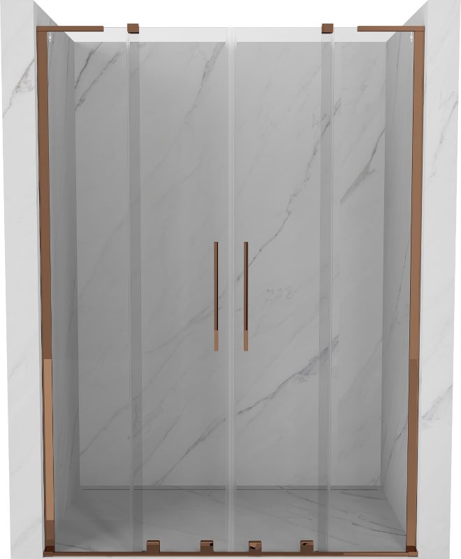 Drzwi prysznicowe Mexen Velar L różowe złoto 140x200 cm 1 szt.