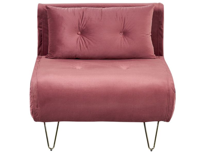 Sofa rozkładana Vestfold Różowy Welur 1 szt.