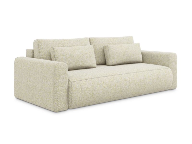 Kanapa 3-osobowa z funkcją spania Makamii Kapua z tkaniny strukturalnej 238x105 cm jasny beż 1 szt.