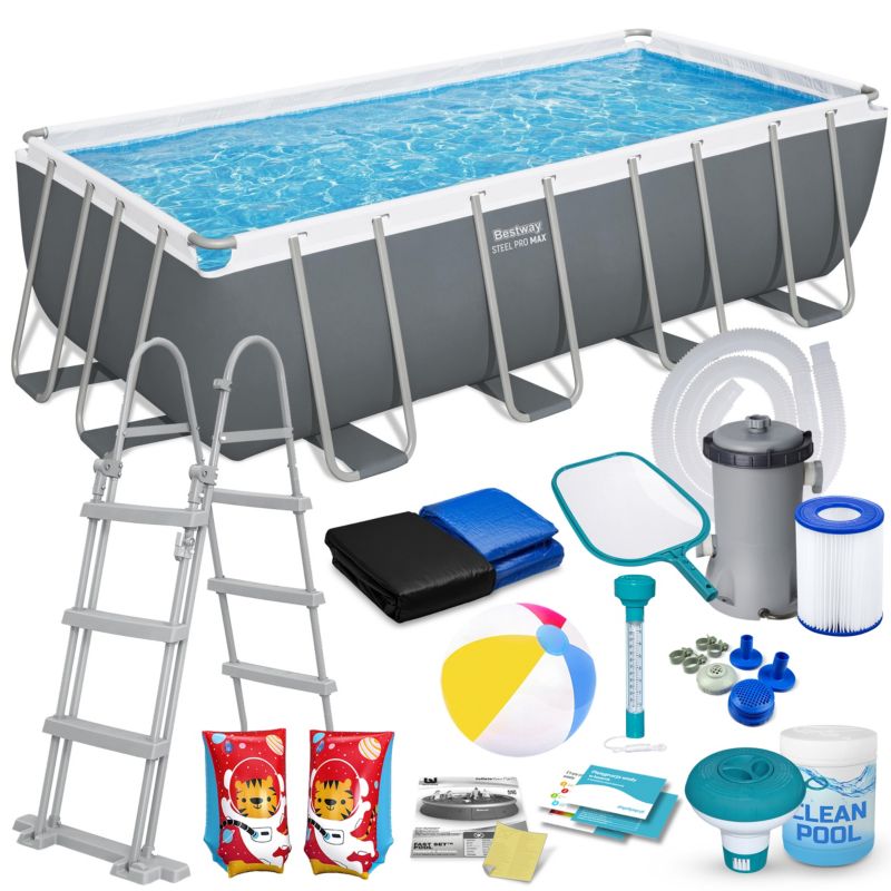 Basen ogrodowy Bestway stelażowy 488x244x122cm zestaw 56670-17W1 1szt.