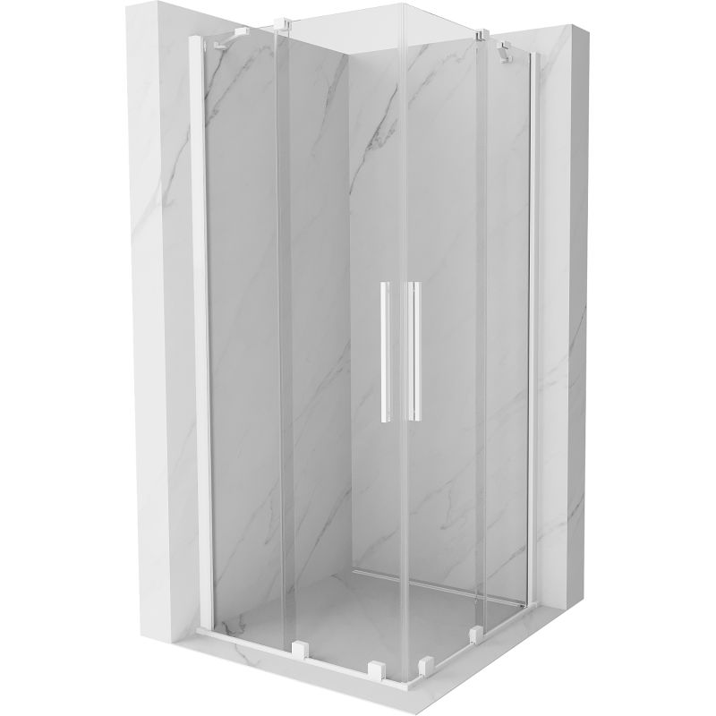 Kabina prysznicowa przesuwna Mexen Velar transparentna biały 100x100 cm 1 szt.