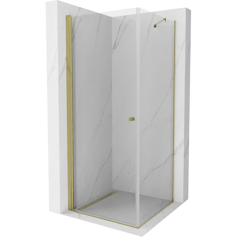 Kabina prysznicowa uchylna Mexen Pretoria złota transparent 80x80 1 szt.