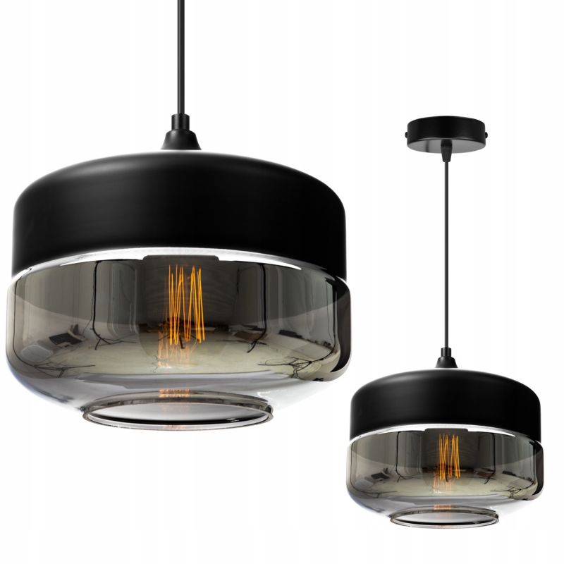 Lampa sufitowa wisząca Light Home LH Oslo 1x E27 60W czarny/srebrny 1szt.