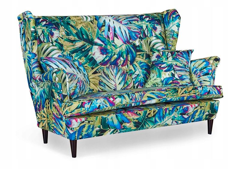 Sofa kanapa uszak do salonu nierozkładana Family Meble ARI PRINT liście 1szt