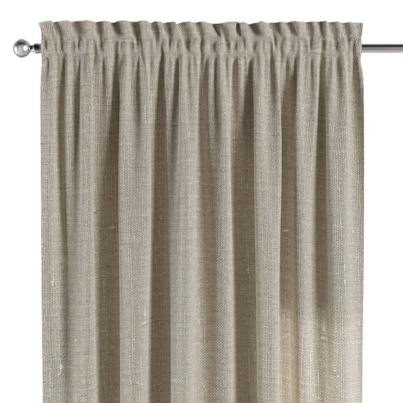 Zasłona na kanale z grzywką 1 szt. 130 x 260 cm Dekoria naturalny len 1 szt.