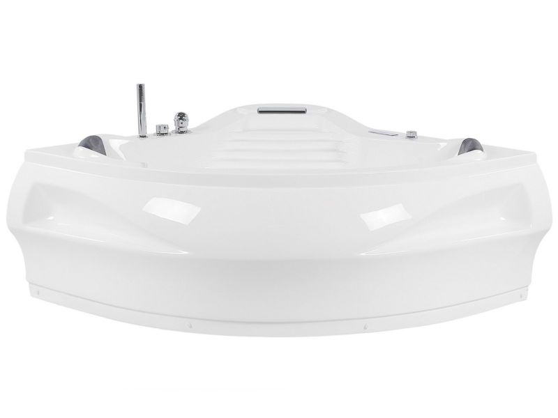 Wanna narożna LED z hydromasażem i glośnikiem Bluetooth 210 x 145 cm biała Monaco 1 szt.