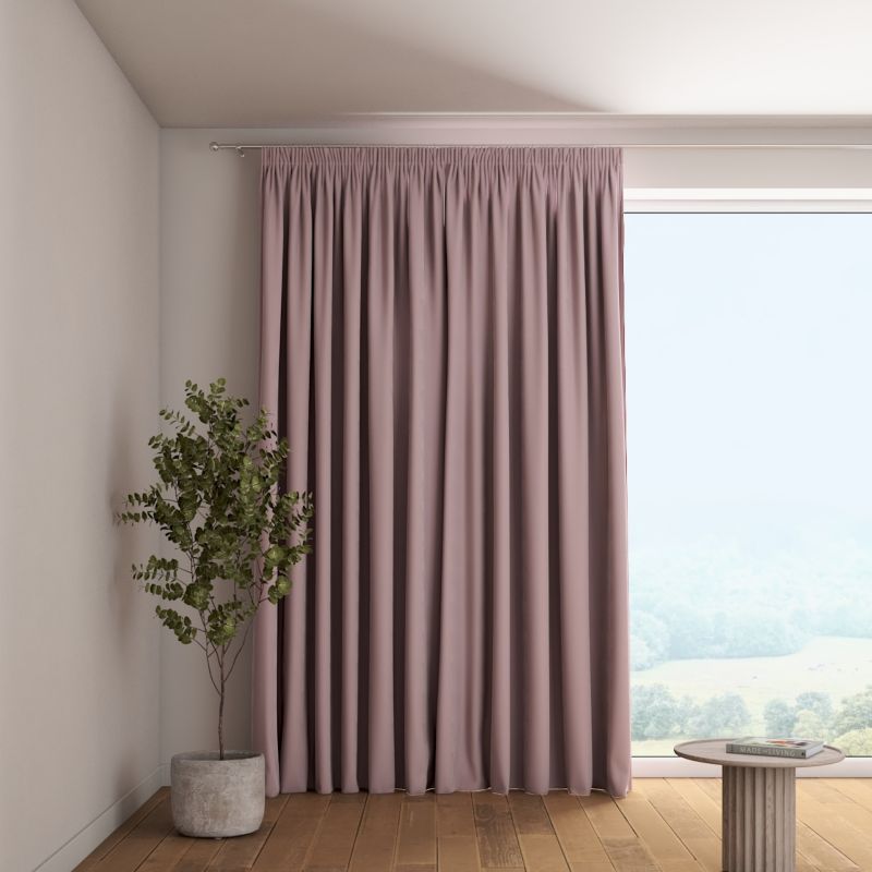 Zasłona na taśmie marszczącej 1 szt. 130 x 245 cm Dekoria zgaszony róż 1 szt.