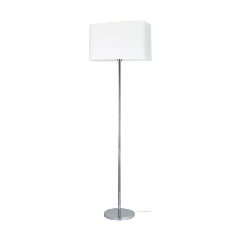 Lampa Podłogowa SPOT Light 1xE27 Max.40W Kompozycja Chromu w Połączeniu z Białym Abażurem, Polski Producent, 1 szt.