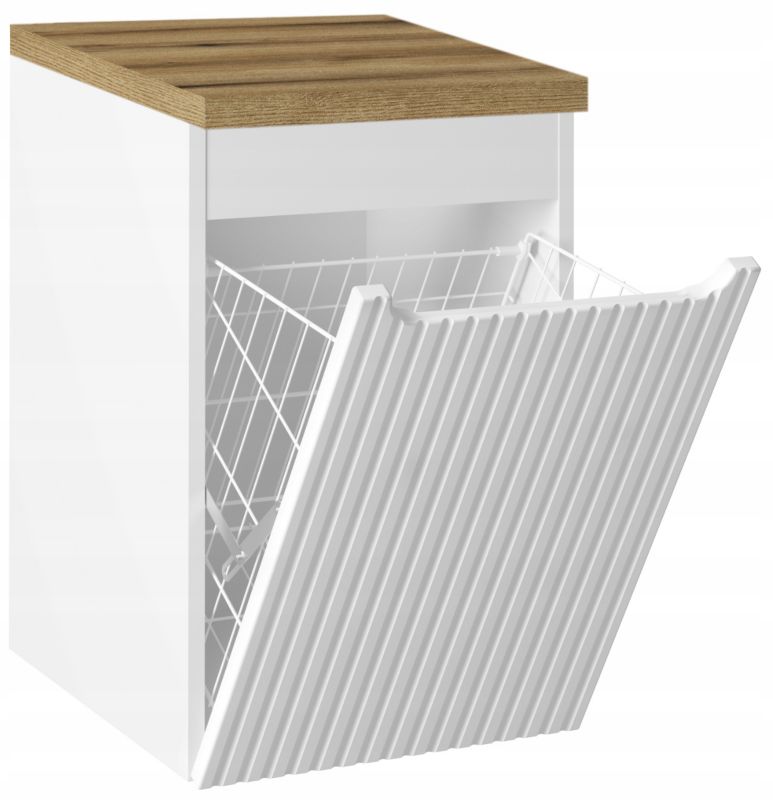 Szafka pod Umywalkę łazienkowa 40 cm Wisząca z Blatem Dąb Nova White Biała Furnidea 1 szt