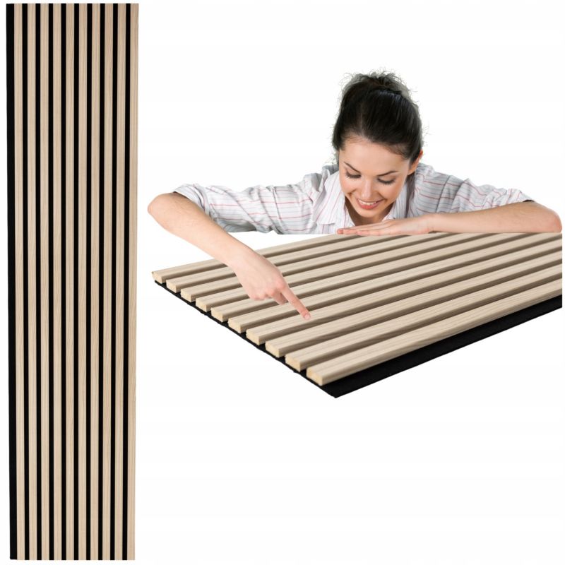 Lamele Ścienne na Czarnej Płycie SunWood Panele Dekoracyjne Riva 275x46cm 1 szt.